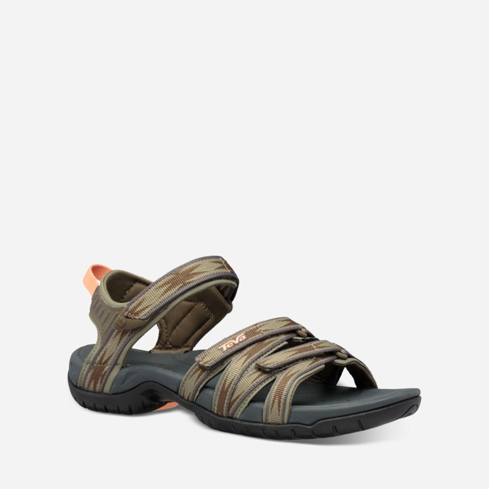 Teva Tirra - Women's Teva Hiking Sandals - Olive | India (ZRKB06718)